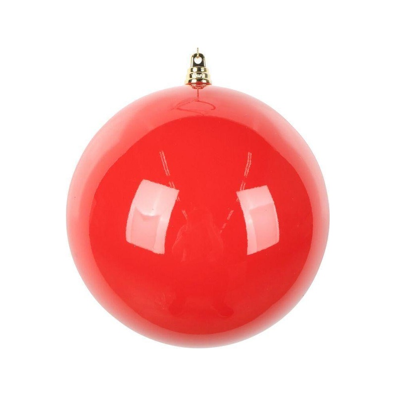 6″ High-Gloss Ball Ornament: Red