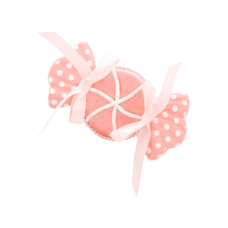 7in Polka Dot Pink Candy Wrapper Ornament