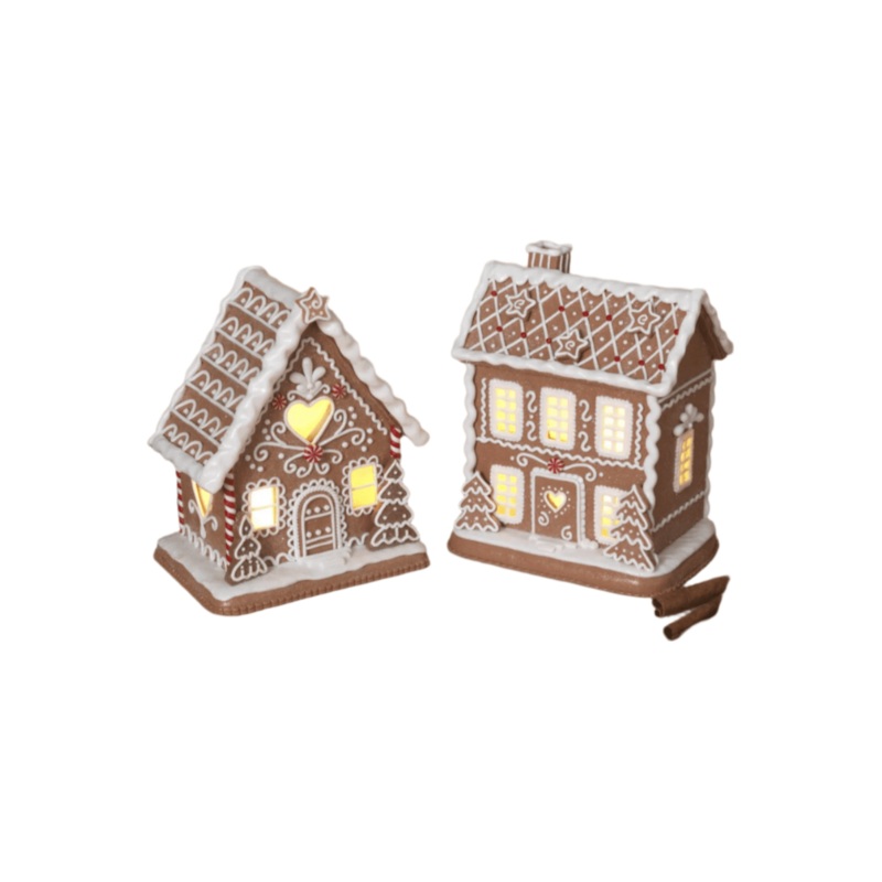 8.5″ Lighted Holiday Gingerbread House