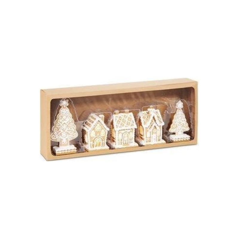 Gingerbread House and Trees (Set of 5)