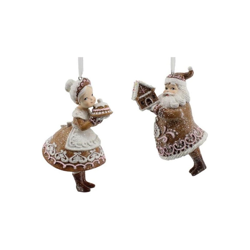 Santa and Mrs. Claus Gingerbread Ornaments