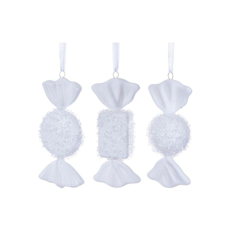 White Icy Sugar Flat Candy