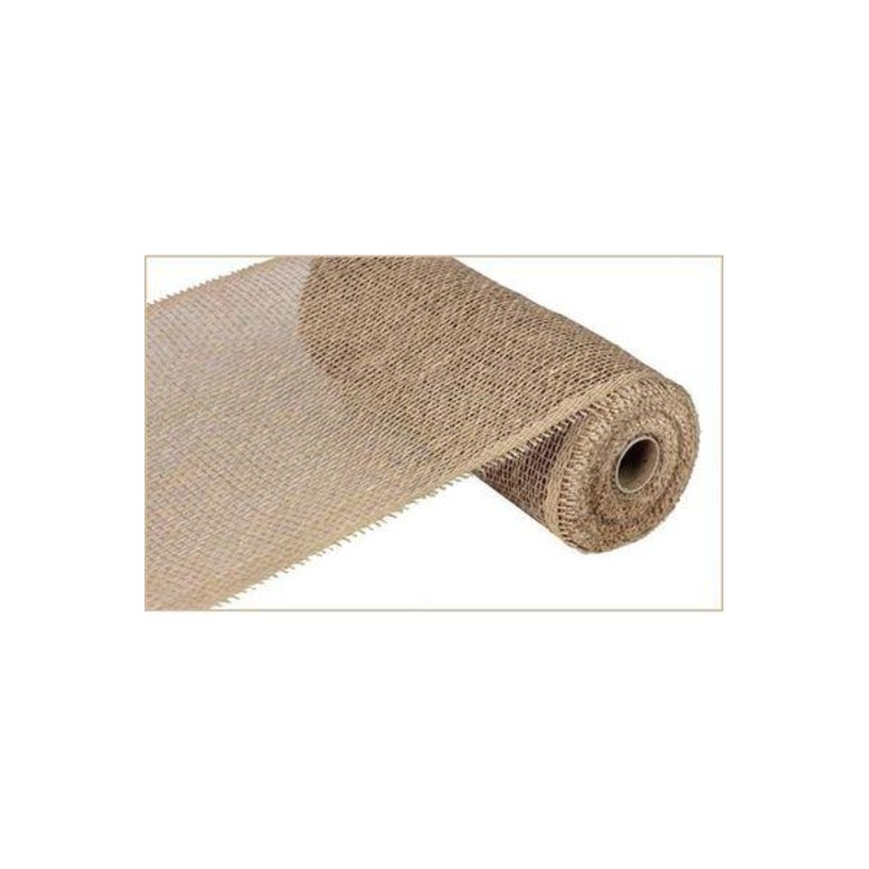 10″ Poly Burlap & Jute Mesh Ribbon: Natural (10 Yards)