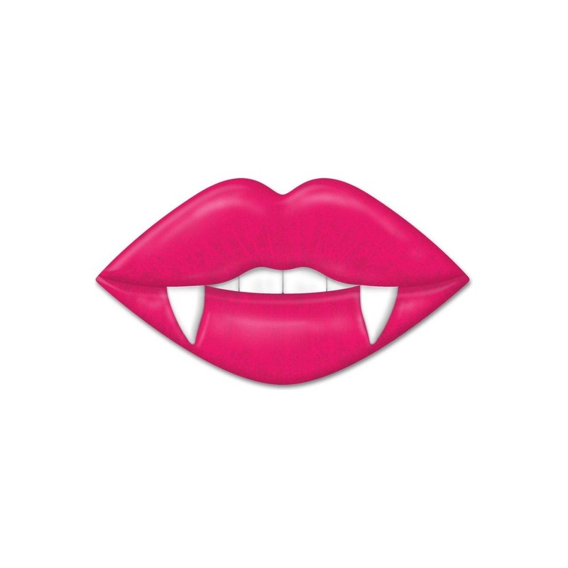 12″ Metal Embossed Hanger: Vampire Lips Hot Pink