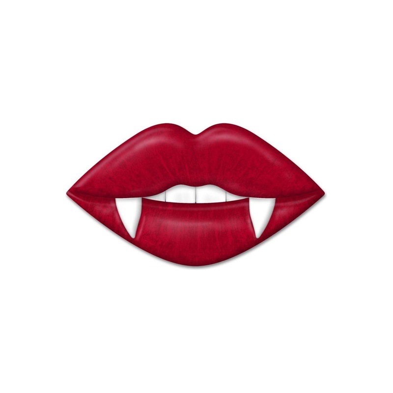 12″ Metal Embossed Hanger: Vampire Lips Red
