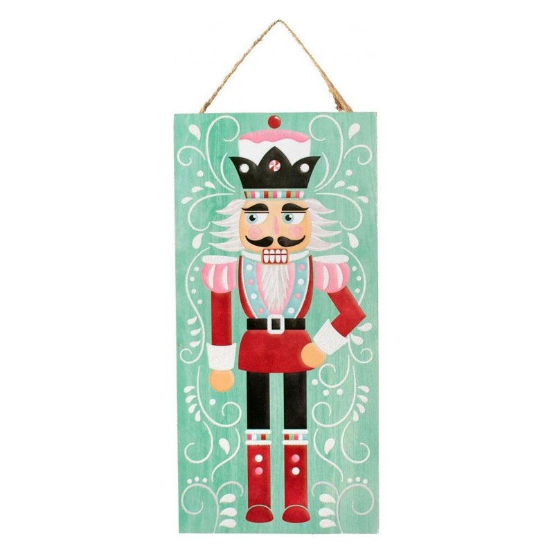 12″ Wooden Sign: Nutcracker Mint Green