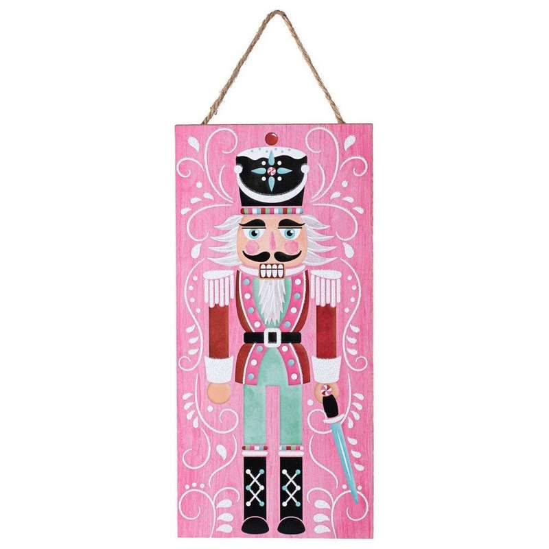 12″ Wooden Sign: Nutcracker Pink