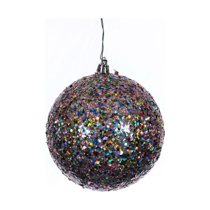 4.75″ Multi-color Sequin Glitter Ball Ornament (Set of 4)