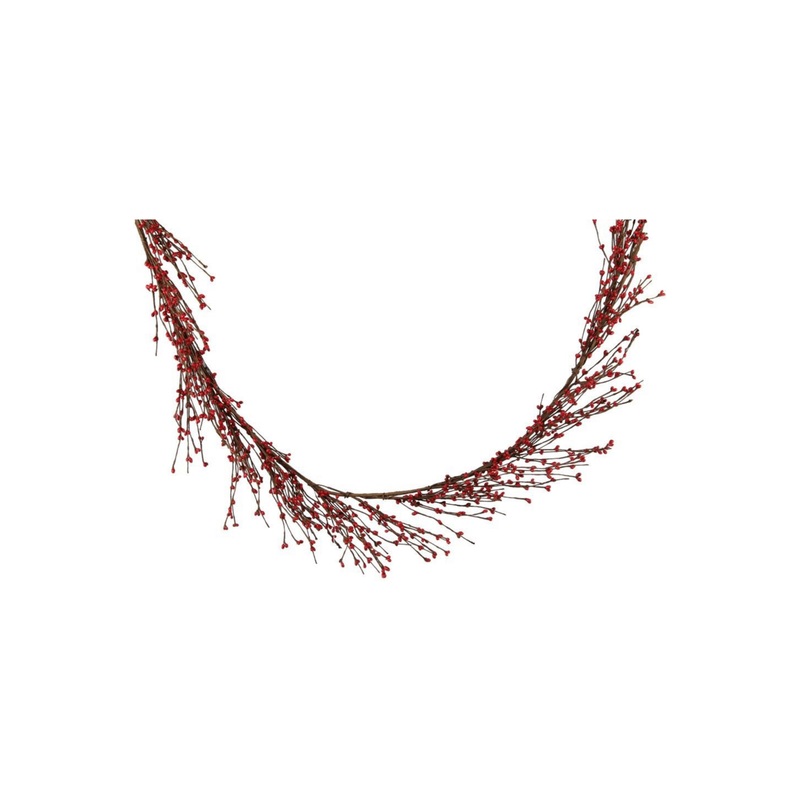 5′ Red Pip Berry Wired Garland