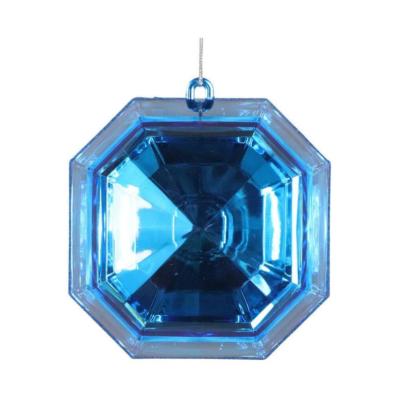 6″ Acrylic Square Jewel Ornament: Blue (Set of 2)