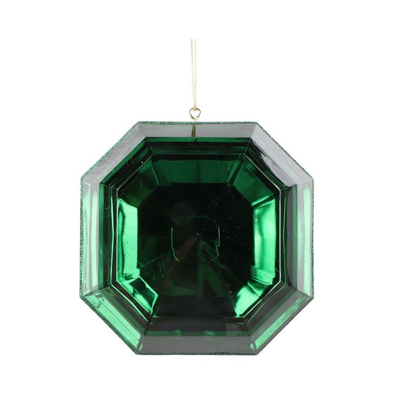 6″ Acrylic Square Jewel Ornament: Green (Set of 2)