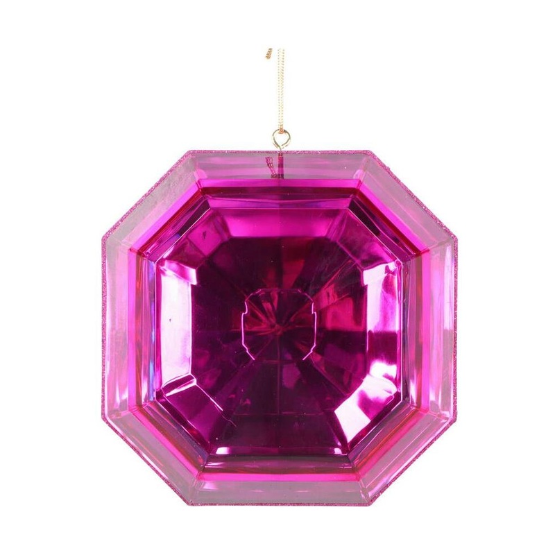 6″ Acrylic Square Jewel Ornament: Pink (Set of 2)