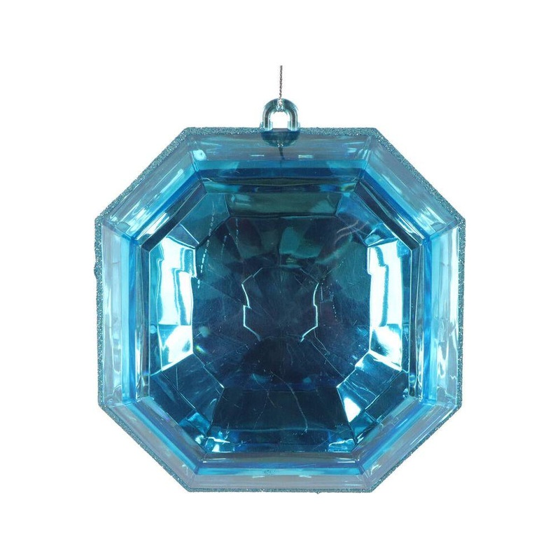 6″ Acrylic Square Jewel Ornament: Turquoise (Set of 2)