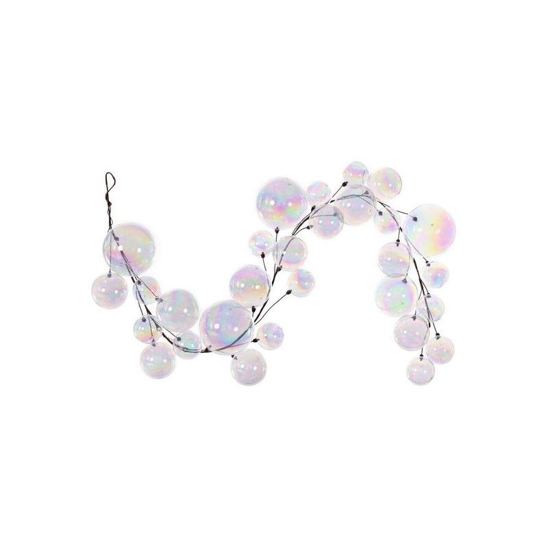 6′ Clear Iridescent Branch Ball Wire Garland