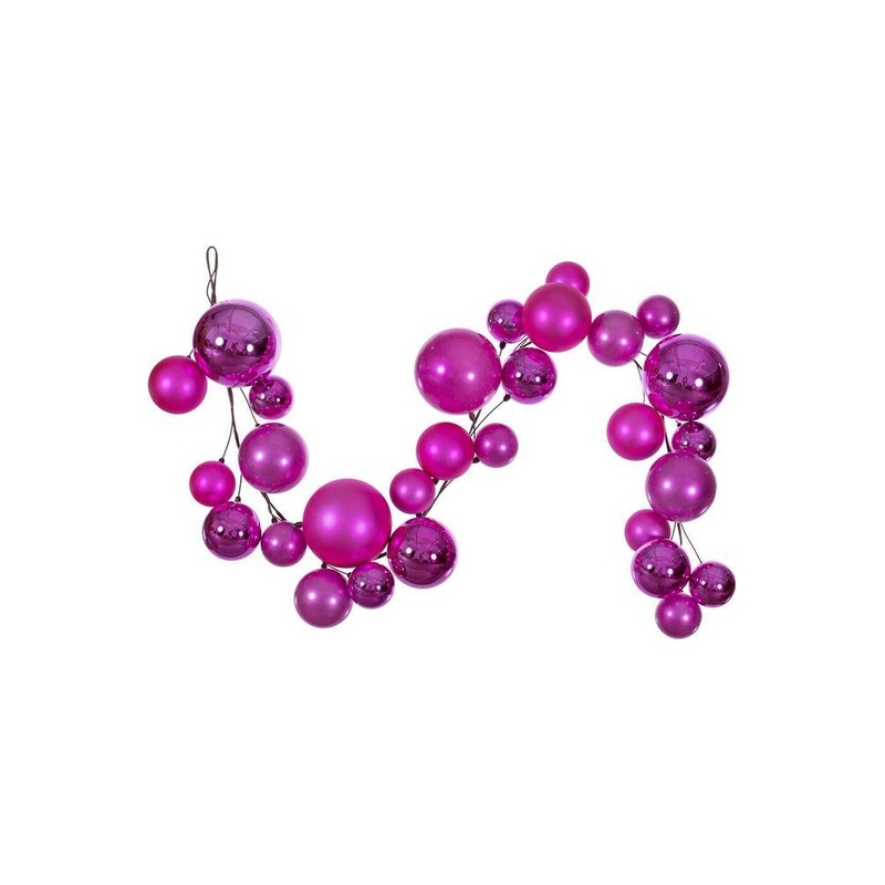 6′ Hot Pink Extra Large Ball Branch Garland