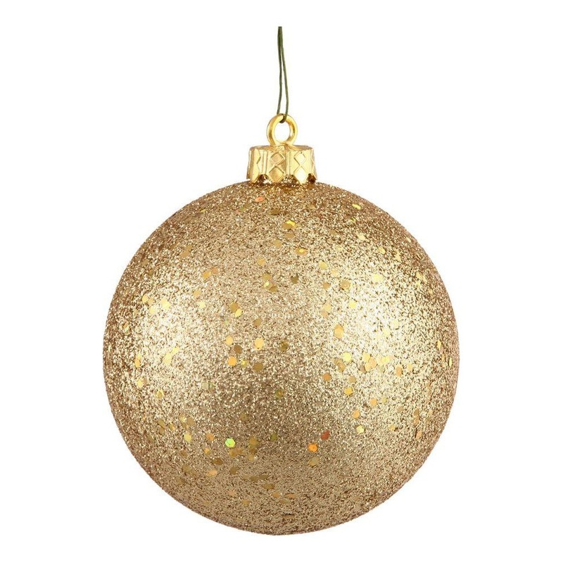 Gold Sequin Ball Christmas Ornaments (6 pack)