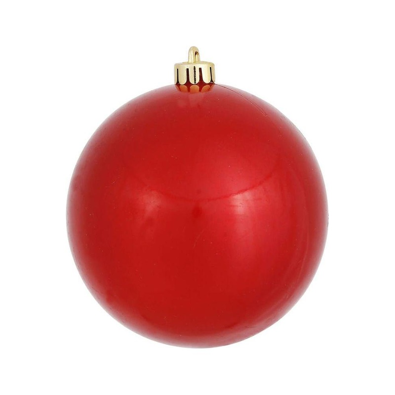Red Candy Ball Christmas Ornaments (6 pack)
