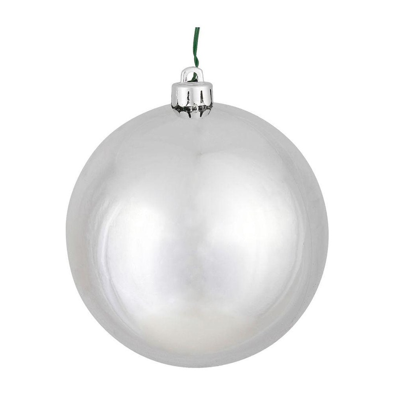 Silver Shiny Ball Christmas Ornaments (6 pack)