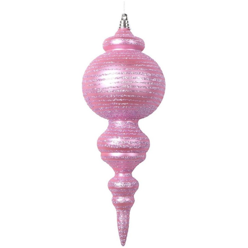 Matte Pink Finial Ornaments (Set of 2)