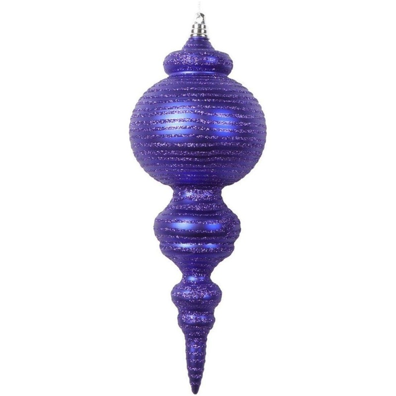 Matte Purple Finial Ornaments (Set of 2)
