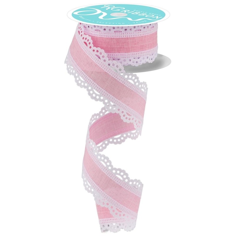 1.5″ Scalloped Edge Ribbon: Light Pink (10 Yard)