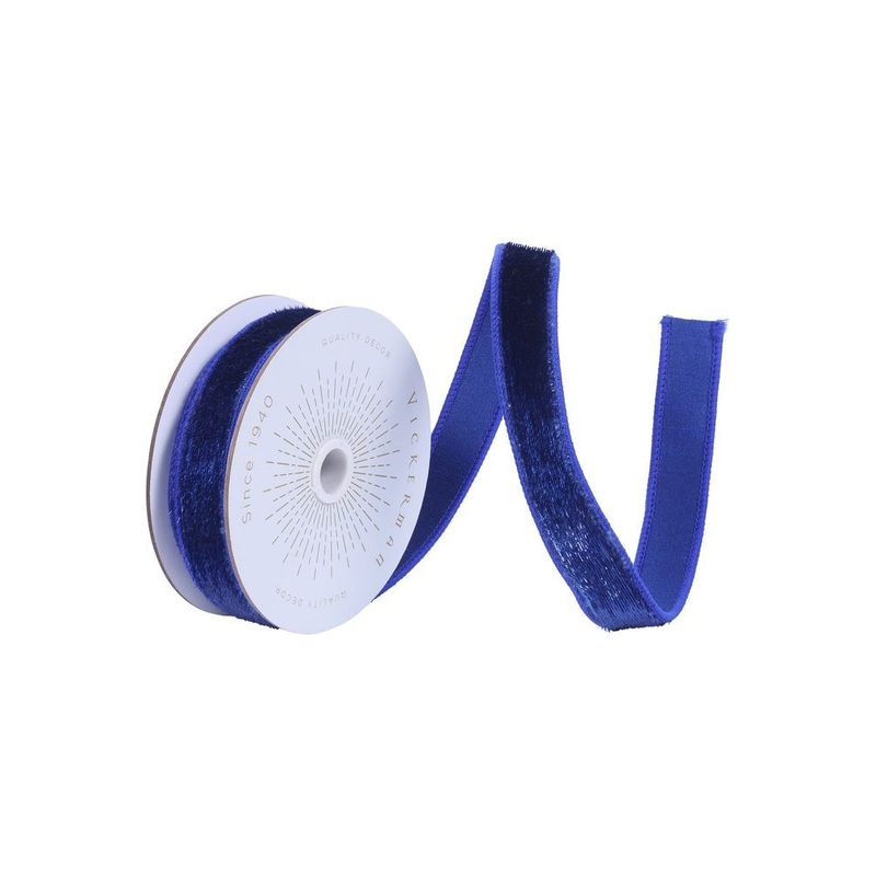 1″ Velvet Luster Wired Ribbon: Cobalt Blue (10 Yards)