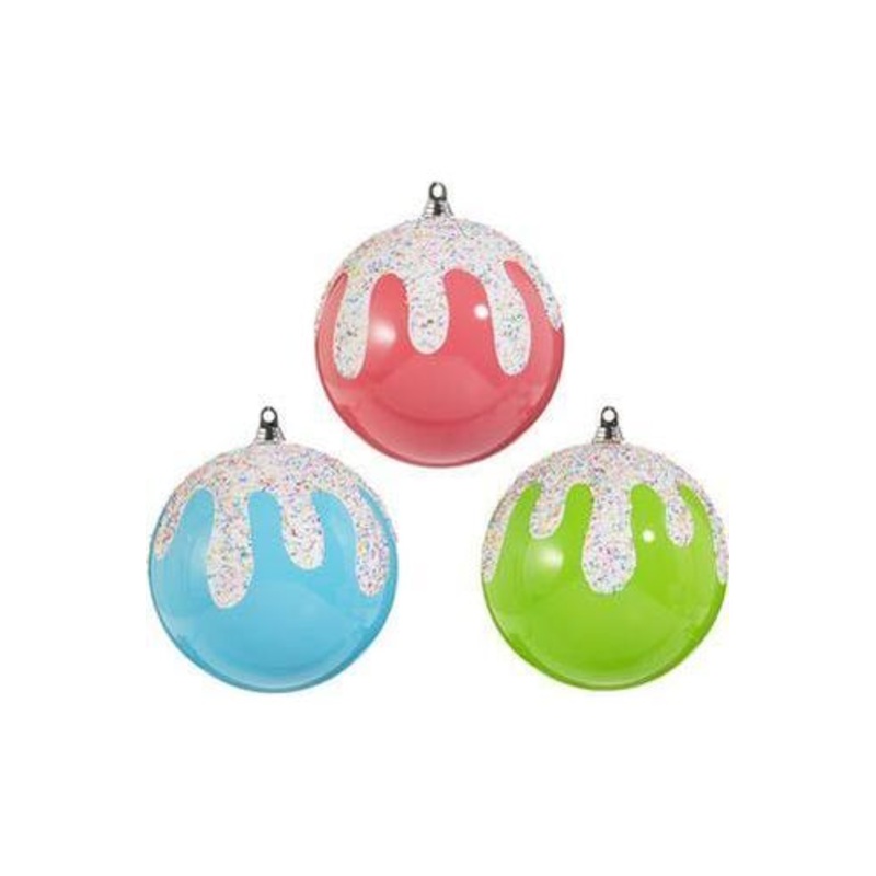 10″ Frosted with Sprinkles Ball Ornament