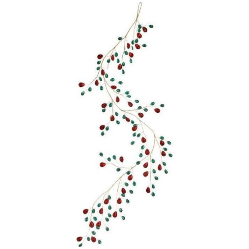 48″ Metal Jewel Garland: Red/Green