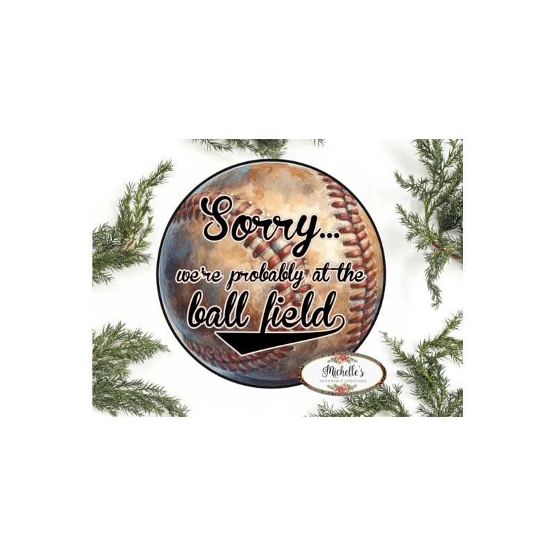 Sorry At The Baseball Field Metal Sign