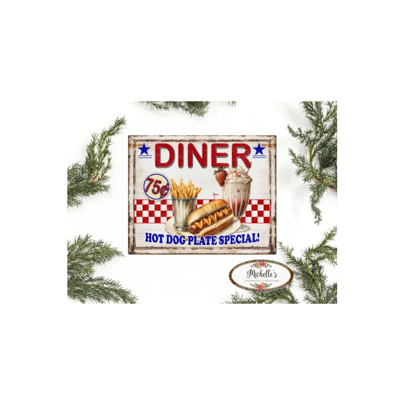 Summer Diner Hot Dog Special Sign