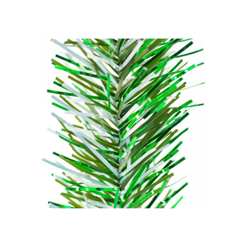 Alpine Green & White Tinsel Garland