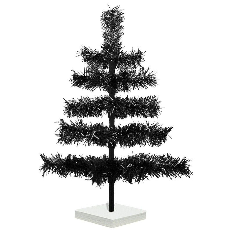 Black Tinsel Christmas Tree