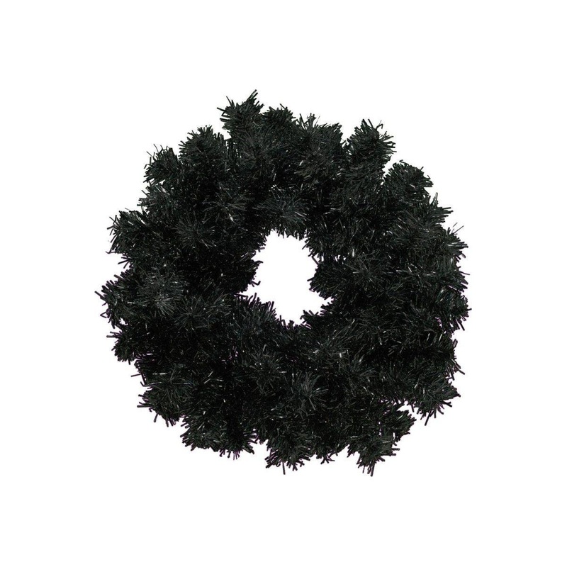 Black Tinsel Christmas Wreaths