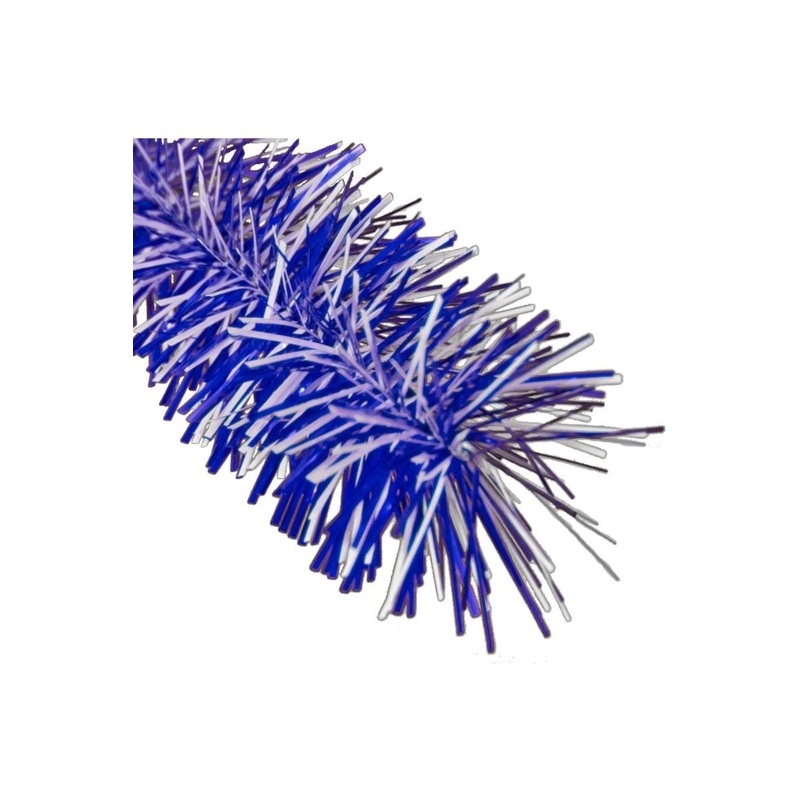 Blue and White Tinsel Garland