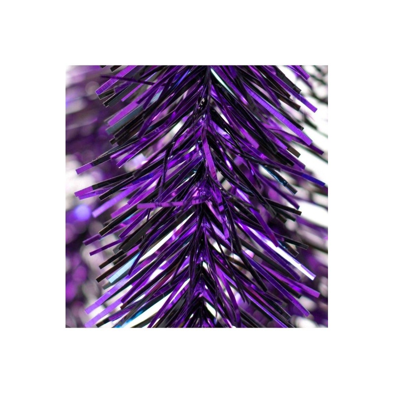 Metallic Purple & Black Tinsel Garland