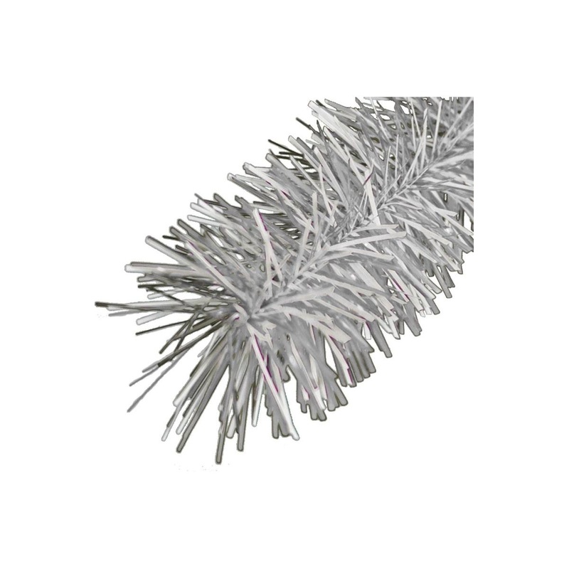 Metallic Silver & White Tinsel Garland