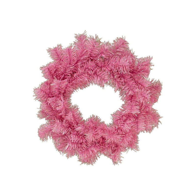 Pink and Silver Tinsel Christmas Wreaths