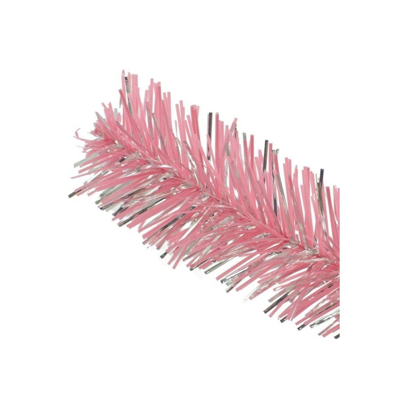 Pink & Silver Tinsel Garland
