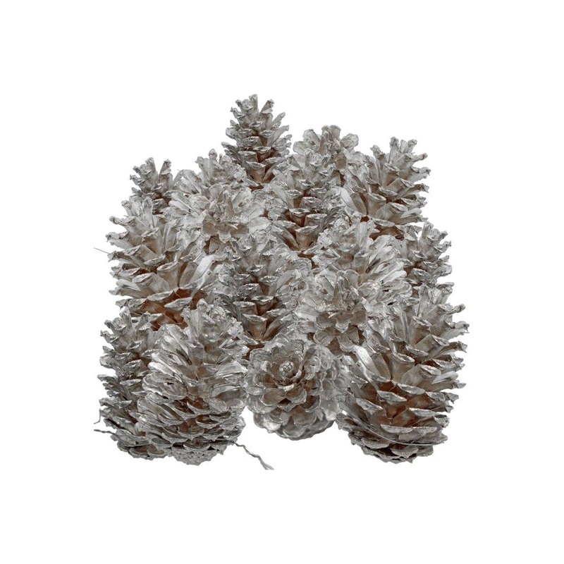Silver Pine Cones (Set of 60)