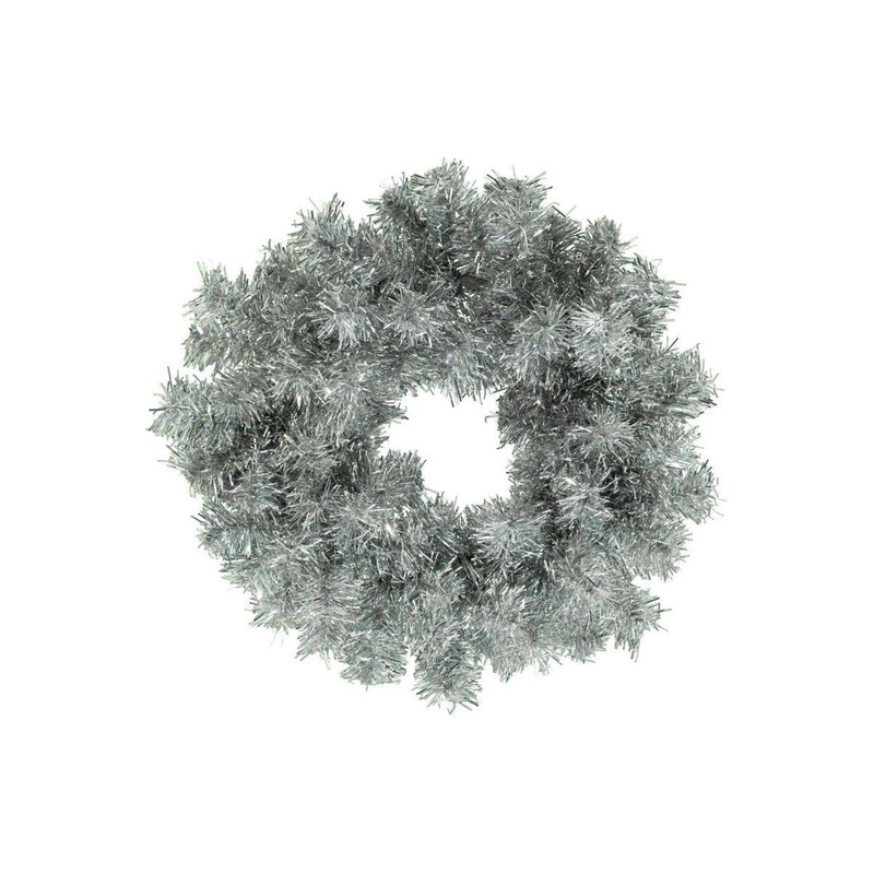 Silver Tinsel Christmas Wreaths