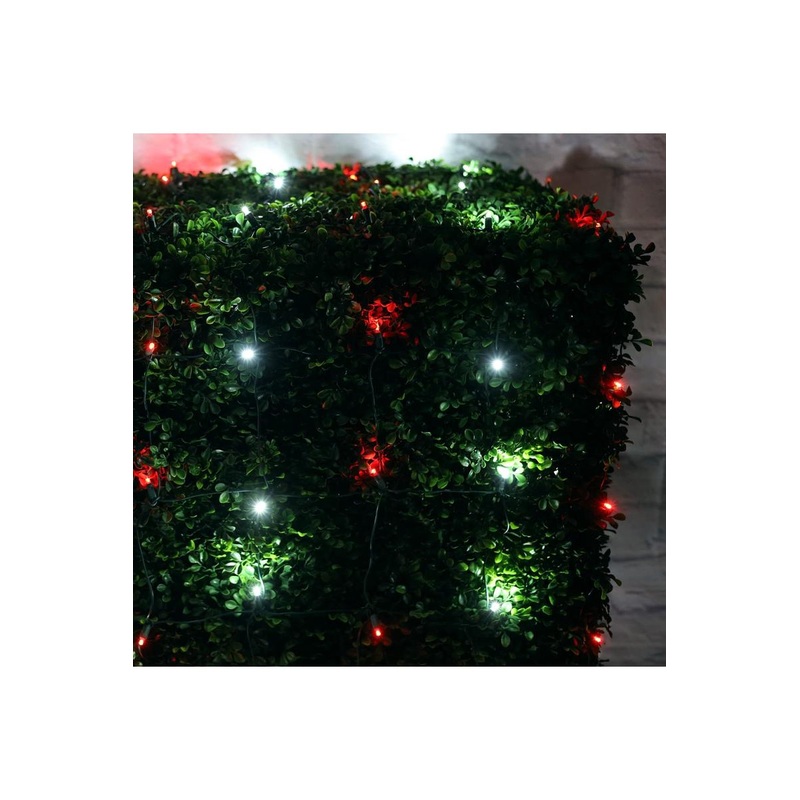 4′ x 6′ Red and Cool White 5mm LED Christmas Net Lights