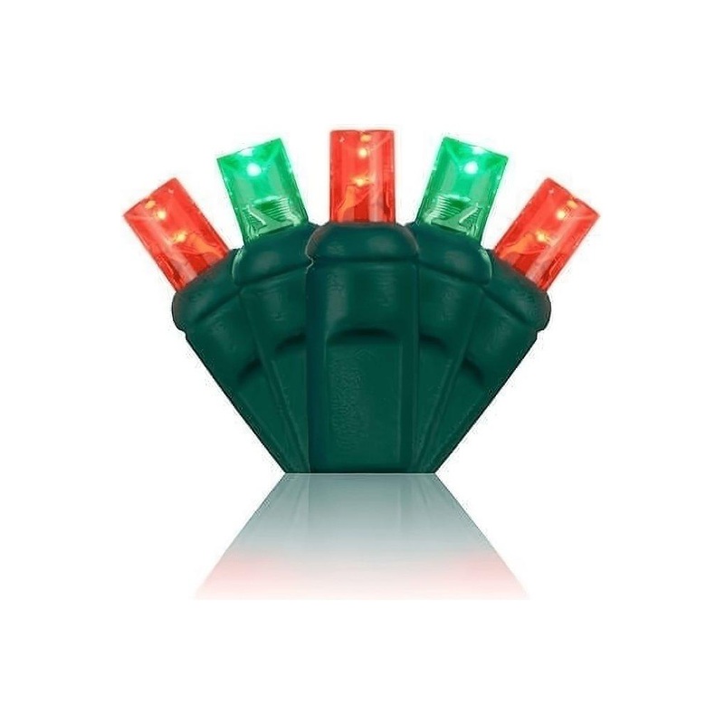 5mm Red and Green LED Christmas Lights, 70 Bulbs