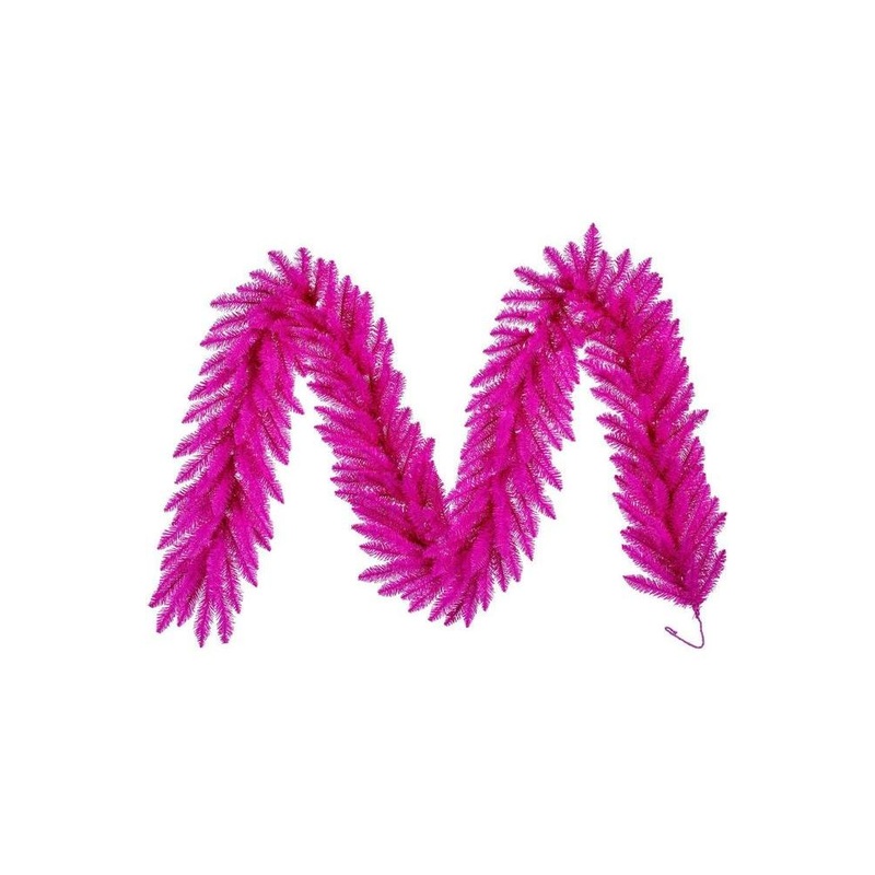 9′ Hot Pink Artificial Unlit Garland