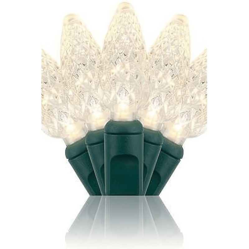 C6 Warm White LED Christmas Lights, 35 Bulbs