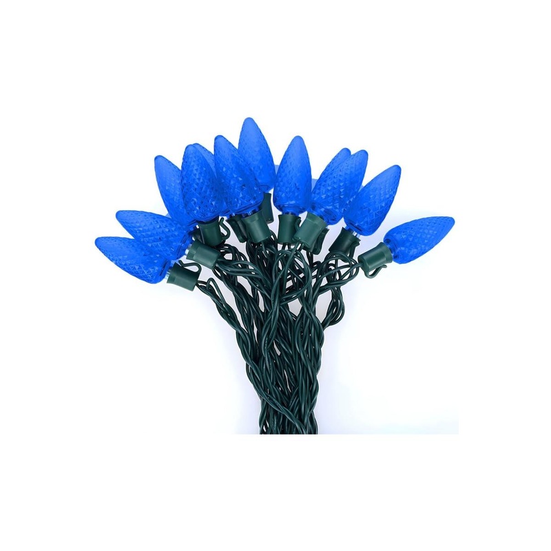 C9 Blue LED Christmas Light Bulb String Light Set