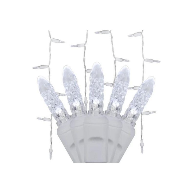 M5 Cool White LED Icicle Lights, 70 Bulbs
