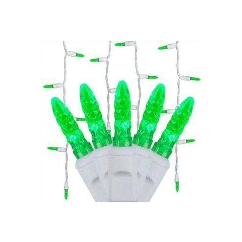 M5 Green LED Icicle Lights, 70 Bulbs