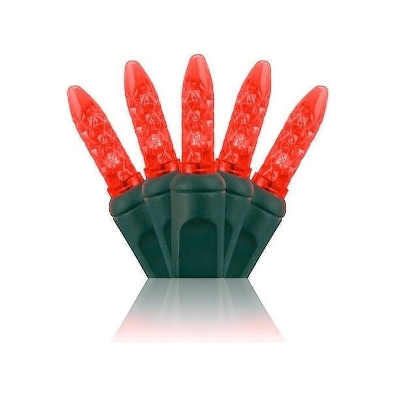 M5 Red LED Mini Lights, 70 Bulbs, 4″ Spacing