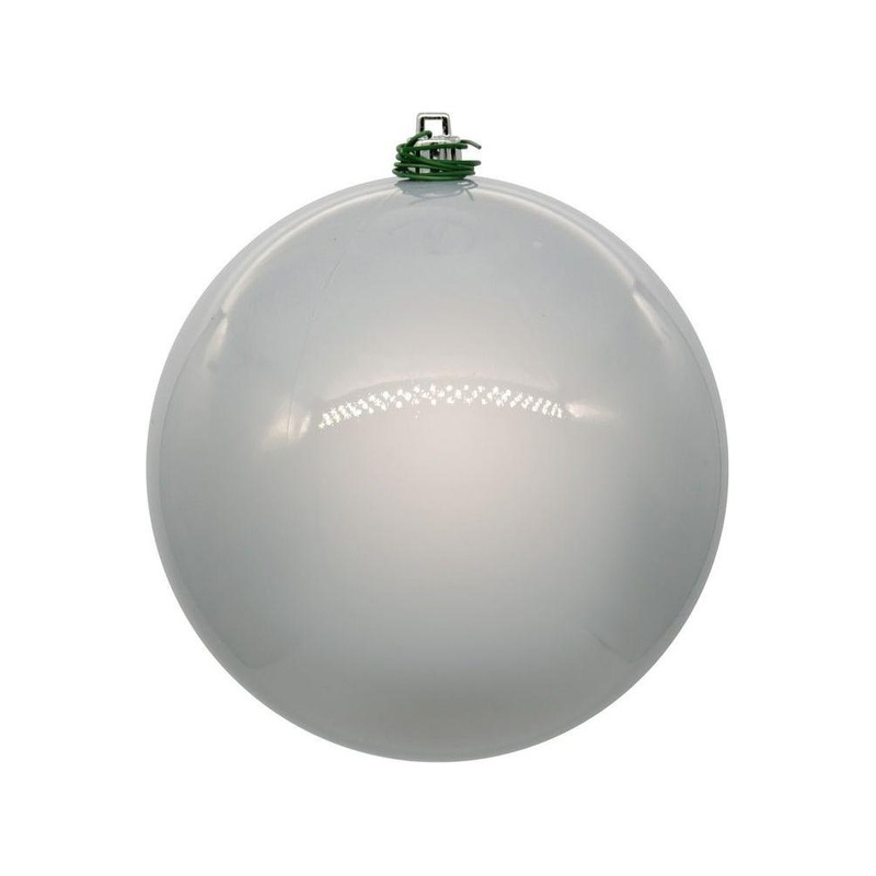 Silver Pearl Ball Christmas Ornaments (6 pack)