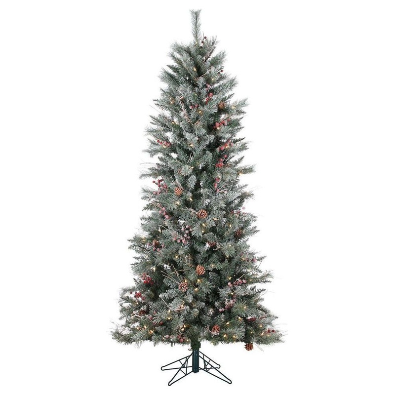 Vickerman 7′ Frosted Berry Pine Tree 250CL Lights